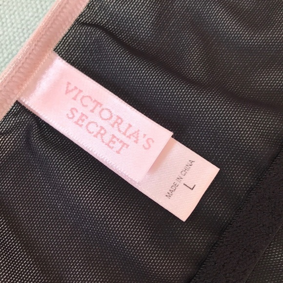 Victoria’s Secret Black Sheer Mesh Tie Front Babydoll Lingerie - Picture 5 of 9